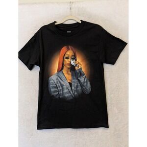 BIA Graphic T-Shirt Women's Small Black Money Crying Hip‎ Hop Rap Streetwear Tee
